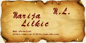 Marija Lilkić vizit kartica